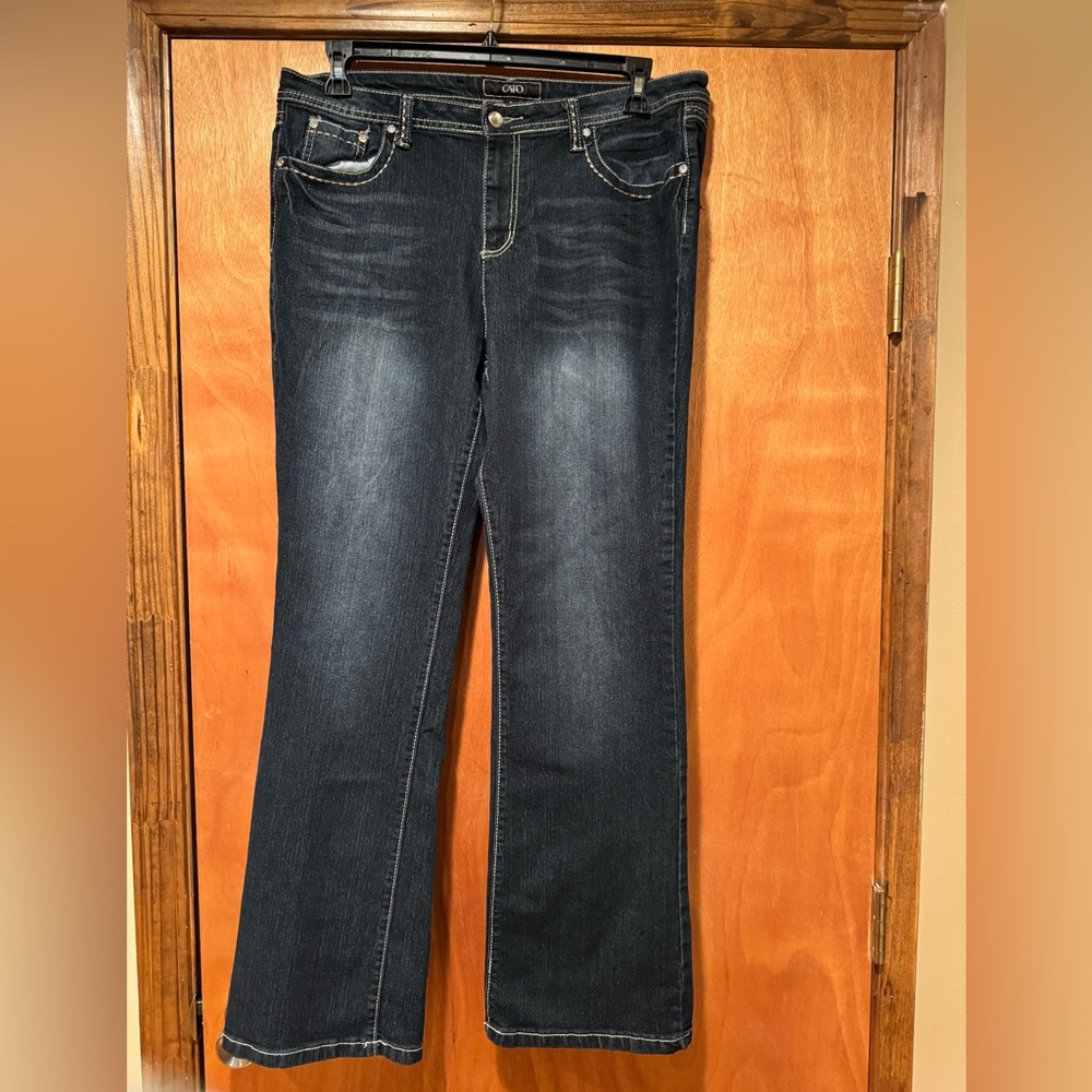 Cato Size 16 Bootcut Embellished Pocket Jeans Excellent Condition